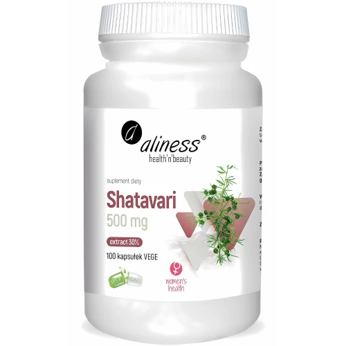Aliness - Shatavari ekstrakt 30% 500mg - 100 kapsułek Aliness - Shatavari ekstrakt 30% 500mg - 100 kapsułek